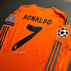 Ronaldo #7 Real Madrid Champions League 2013-2014 Orange Jersey Long Sleeve L