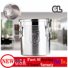 Airtight Rice Bucket 304 Stainless Steel Canister Food Storage Containers 6 L