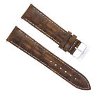 22MM LEATHER WATCH BAND STRAP FOR BREGUET WATCH  LIGHT BROWN  WHITE STITCHING