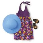 AMERICAN GIRL JULIE BIRTHDAY DRESS, HAT, SHOES New NO BOX WAS 75