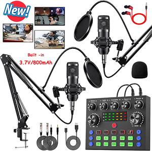 Podcast Equipment Bundle Home Studio Recording Kit Music Mixer Headphones BM-800