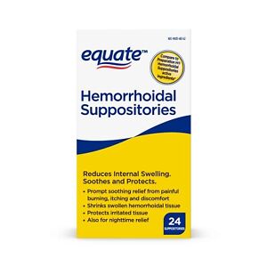 Equate Hemorrhoidal Suppositories Compare to Preparation H 24ct, Burning Relief