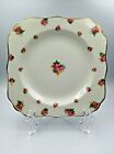 Vintage Royal Doulton Rosebuds Square Salad Plate with Gold Trim Extremely Rare