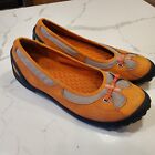 Privo Clarks Shoes Womens 8.5 M Casual Slip On Ballet Flats 75459 Orange Leather