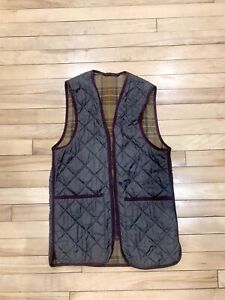 Barbour zip-in quilted vest liner - muted tartan - 34 - fits Bedale and Beaufort