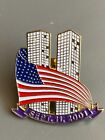 9 11 Remembrance Lapel Pin Twin Towers & US Flag ~COLLECTIBLE~SEPT 11, 2001~NEW