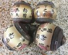 Set of 4 Oriental Accents Ceramic Home Decor Orb Sphere Balls