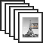 Set of 5 Picture Frames 11x14 Matted 8x10 Frames Lot Black Poster Frame Collage