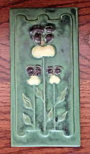 Arts and Crafts Style Prairie Art Pottery Floral Design Tile 4x8