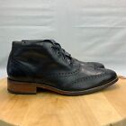 Cole Haan Liam Chukka II Semi Wing Boots Mens Size 12 Black Leather Wingtip