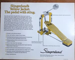 Slingerland Drums Yellow Jacket pedal 1977 Print AD
