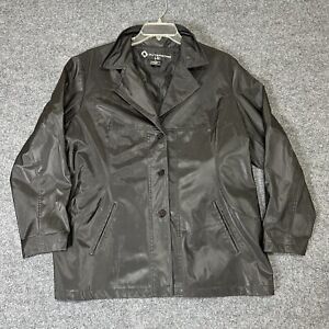 Vintage Outeredge Jacket Womens 2XL Black Coat 90s Genuine Leather XXL Adult