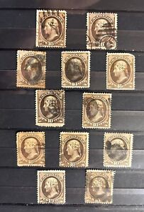Old Group Of Vintage 1870’s US Stamps… 10-Cent Bank Notes
