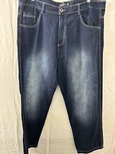 Men's 44 SOUTHPOLE Relaxed Wide Leg Blue Jeans (43X32) Baggy Streetwear Y2K Hip