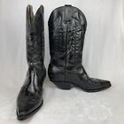 Botas Jaca Cowboy Boots Mens Size US 10.5 Black Leather Riding Heel Style Fancy