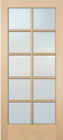 Exterior Hemlock 10 Lite Stain Grade Solid Entry or Patio French Doors Wood Door