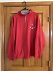 Boston Red Sox Sweater Men's XLRed 1/4 Zip  Polyester Pullover MLB Majestic