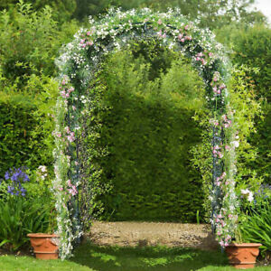 7.9FT Metal Garden Arch For Wedding Bridal Party Decoration Prom Flower Stand