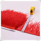 Red Ostrich Feather Trims Fringes Sewn on Feather 1 Yard