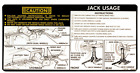 OER Jacking Instruction Decal 1974-1977 Chevy & GMC Pickup Trucks 2 Wheel Drive