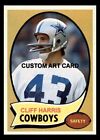 New ListingCliff Harris Dallas Cowboys 1970 style Custom Football Art Card
