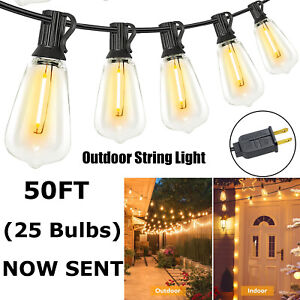 ST38 50ft 100ft Outdoor String Lights, Waterproof Led Lights, Edison Bulbs