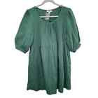 NWT Andrée By Unit Green Babydoll Blouse Top Women's Size LARGE - SMALL FLAW