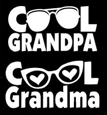Cool Grandma & Cool Grandpa White Vinyl Decals Car Truck Window Laptop Notebook