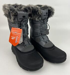 NEW Arctic Shield Waterproof Insulated Faux Fur Winter Snow Boot Sz 8 Gray Women