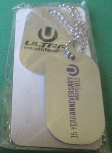 Ultra Music Festival 15th Year Anniversary 2013 DOG TAGS Necklace in Package