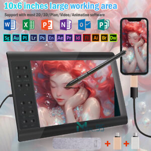 Digital Graphic Drawing Tablet with Screen Pen Display 10x6 inches Kids Gifts