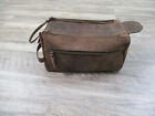 KomalC Travel Toiletry Bag Brown Leather Minimalist Men Cosmetic Travel Diddy