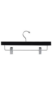 14 inch Black Wood Skirt and Pants Hangers - Case of 50