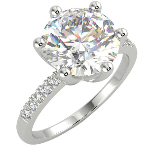 2.08 Ct Round Cut VS1/G Solitaire Pave Diamond Engagement Ring 14K White Gold