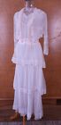 Antique EDWARDIAN Ladies' Fancy Pale Pink Cotton Gauze, Lace & Ribbon Lawn Dress