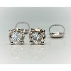 14k White Gold SI1-SI2 0.70 Ct Natural Diamond Stud Earrings With Screw Backs