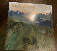 2021 Washington State Wall Calendar 12 x 12 Inch. Lovely. New In Package