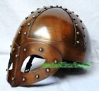 Copper Antique Finish Deluxe Viking Helmet Medieval Armor Steel Medieval