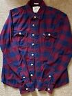 Abercrombie And Fitch - Muscle Flannel Size XXL Mens Plaid Button Red Purple