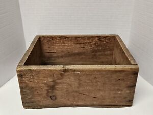 Vintage Thick Wooden Crate Tool Box Rustic Farmhouse Decor 12