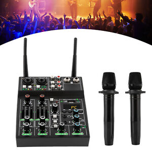 4 Channel Audio Mixer Sound Mixing Console Amplifier DJ Live Studio USB w/ Micro