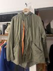 ALPHA INDUSTRIES Shell Fishtail Parka Coat Long Jacket Army Gree Loose-Fit Small