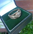 Gents or Ladies Vintage 9ct Gold & Diamond Celtic Knot Ring c.1990s  -  size Q