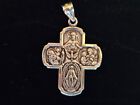 Serling Silver Four Way Cross Pendant Medal