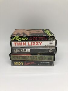 80s Rock Cassette Tapes Lot Of 5 Thin Lizzy Van Halen Stone Temple Pilots Kiss