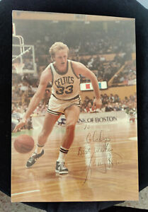 Larry Bird Autographed/Signed Boston Celtics Action Photograph To Gladys