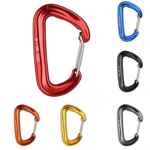 16KN Aluminium Carabiner D-Shape Snap Clip Hook For Climbing Backpack Hook New