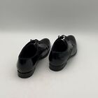 Mens Black Leather Almond Toe Lace Up Oxford Dress Shoes Size 9