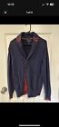 Vintage Club Room Sweater Cardigan Mens Small Navy Blue Red Golf