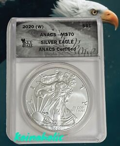New Listing2020 (W) American Silver Eagle .999 Silver Dollar Anacs MS70 Free Daily Shippin
